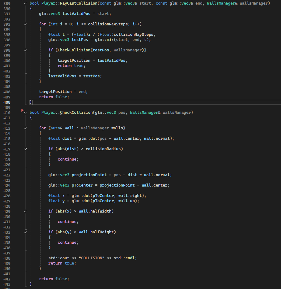 SpellTyper Player collisions